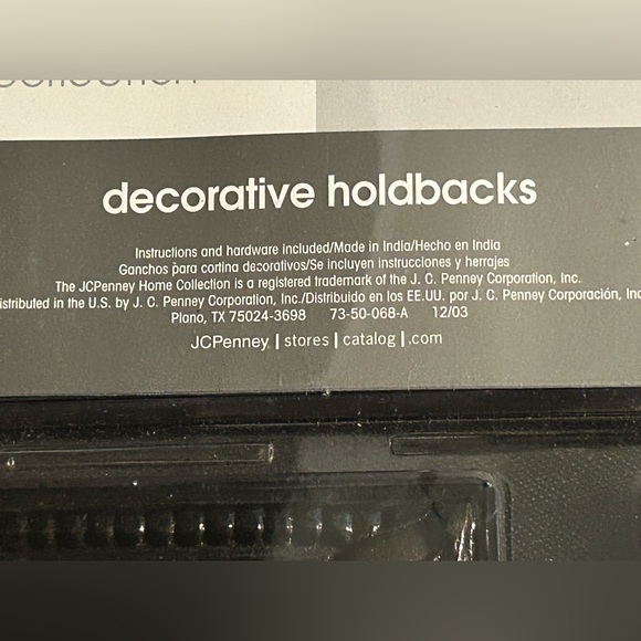 JC Penney Home Collection Decorative Square Leaf Antique Bronze Holdbacks-2 New - Picture 3 of 9